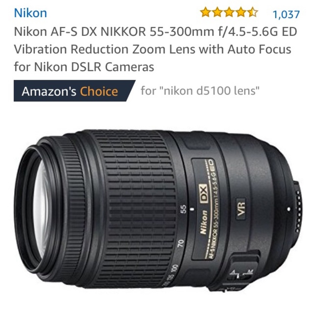 Brand New Nikon DX AF-S 55-300mm lense w/ adapter